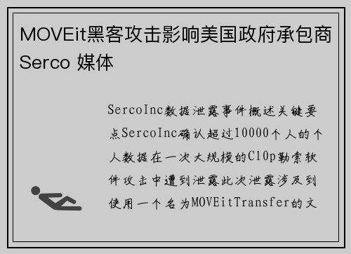 MOVEit黑客攻击影响美国政府承包商Serco 媒体