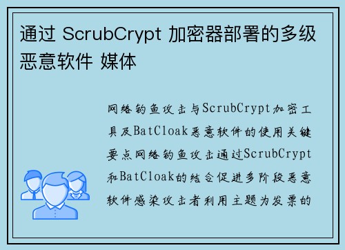 通过 ScrubCrypt 加密器部署的多级恶意软件 媒体