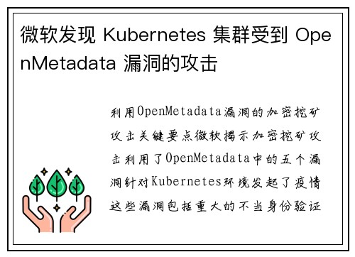 微软发现 Kubernetes 集群受到 OpenMetadata 漏洞的攻击 